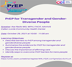PrEP Aware Week 2021: PrEP for Transgender and Gender- Diverse People